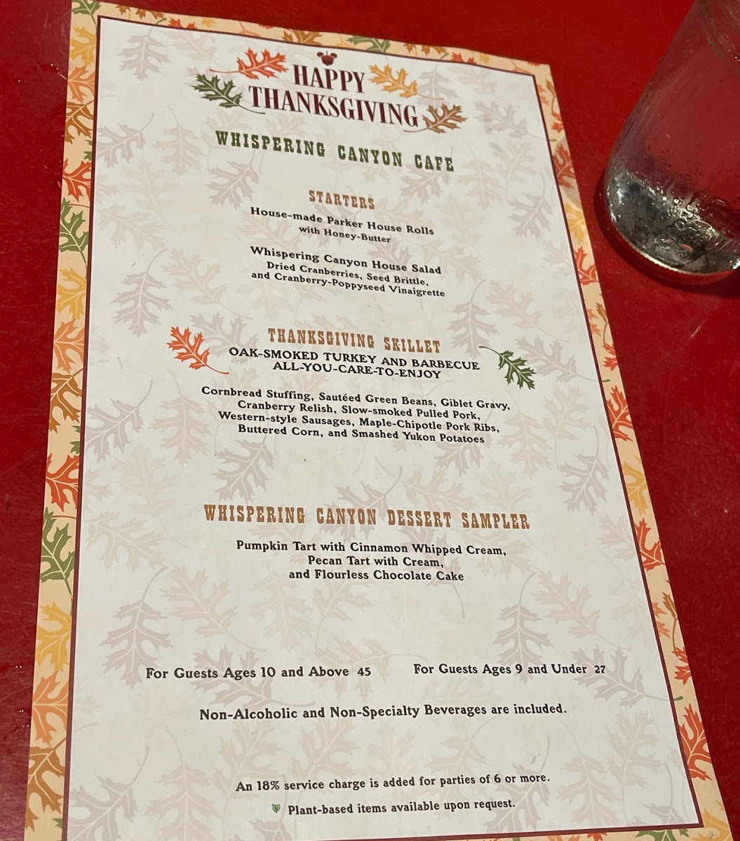 Whispering Canyon Cafe Menu - Image 2