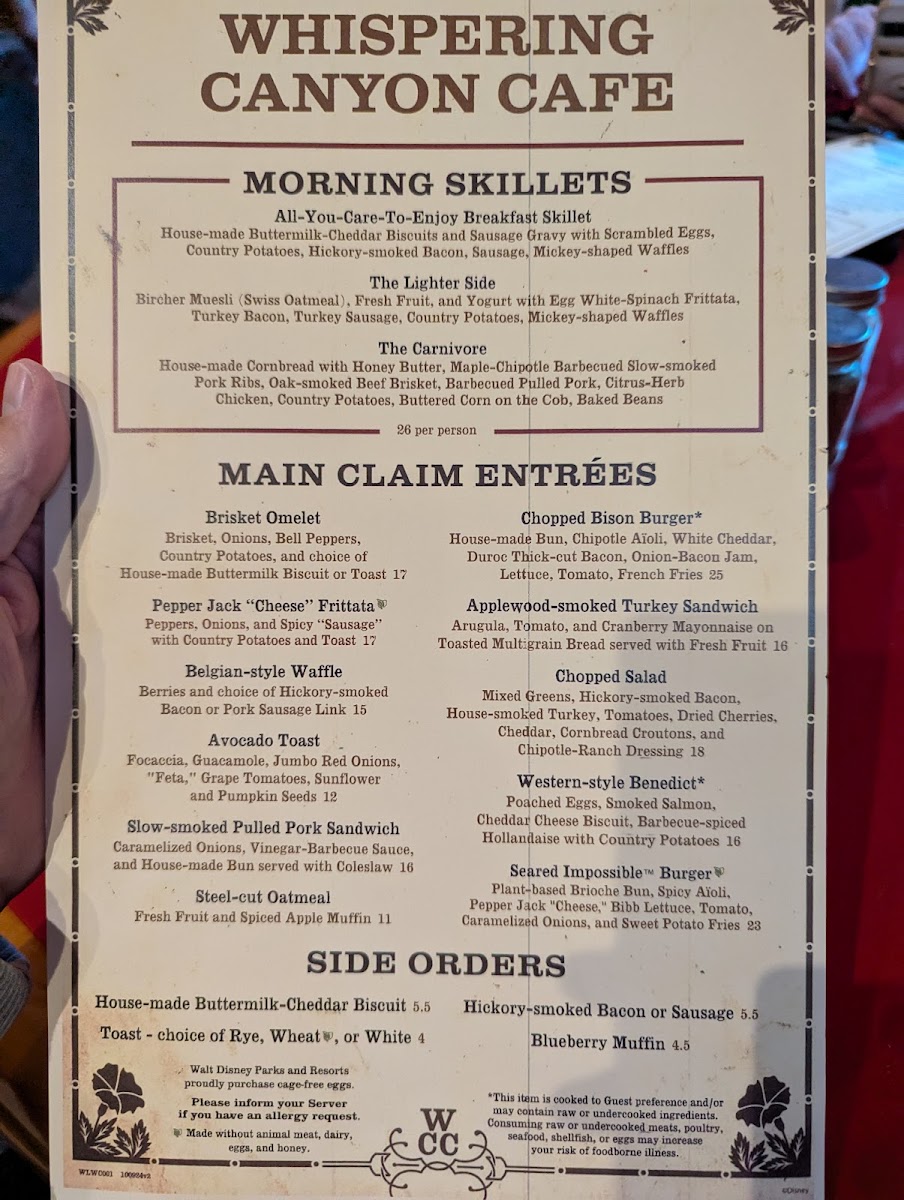 Whispering Canyon Cafe Menu - Image 5