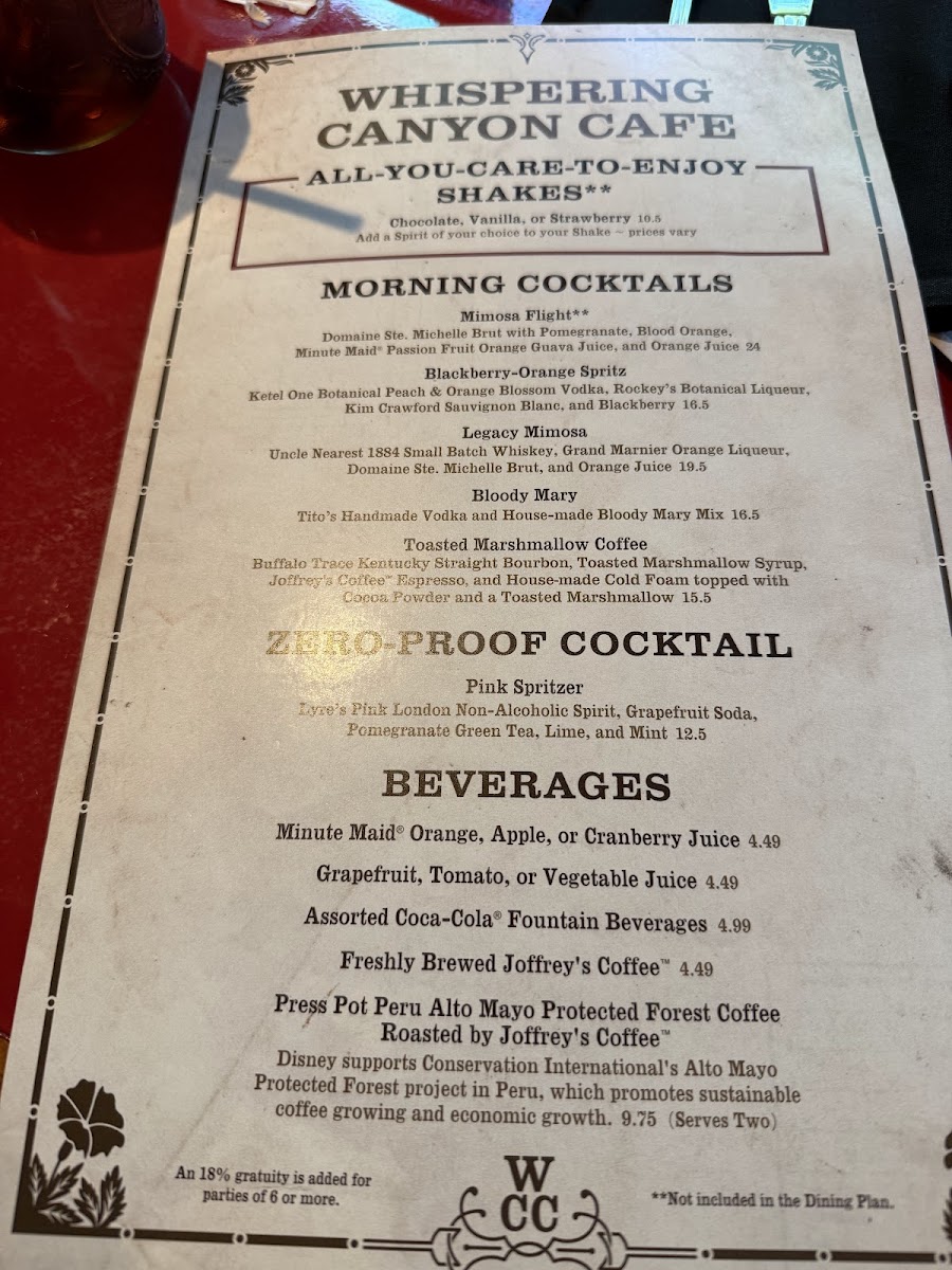 Whispering Canyon Cafe Menu - Image 6